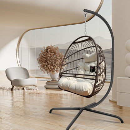 Indoor Outdoor Durable Swing Egg Chair with Stand