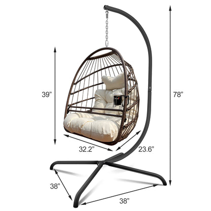 Indoor Outdoor Durable Swing Egg Chair with Stand