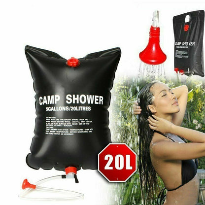 20L Portable  Camping Shower: Compact Solar-Powered Bath Bag