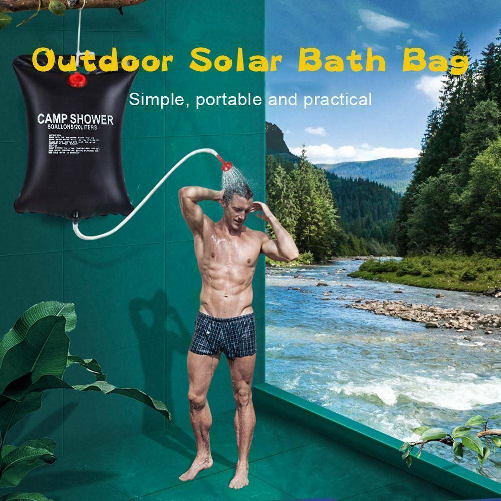 20L Portable  Camping Shower: Compact Solar-Powered Bath Bag